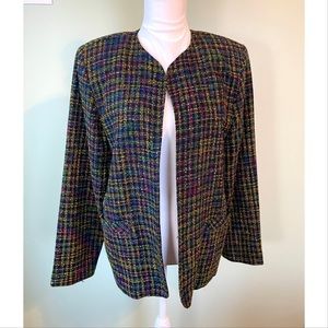 🍒2/$25 Rainbow plaid blazer, Willow Ridge black jacket